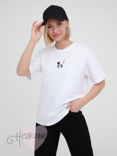 Купить Футболка женская Ф 295/1-П (белый (фри-кот)) на Неженке