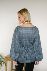 Футболка Ф 213/3 (синяя клетка на сером)