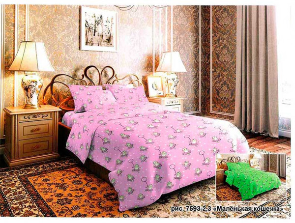 Купить КПБ Бязь Baby Маленькая кошечка на розовом 7593-2 на Неженке